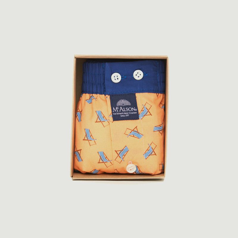 Deckchairs print cotton boxer shorts - Mc Alson