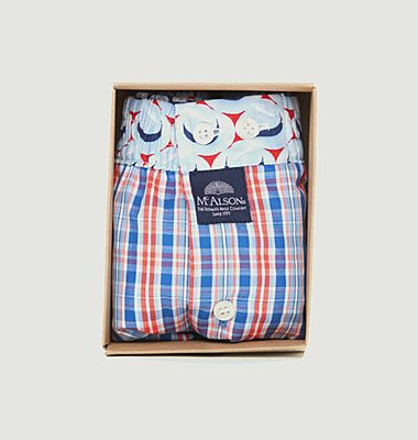 Grid pattern boxer shorts