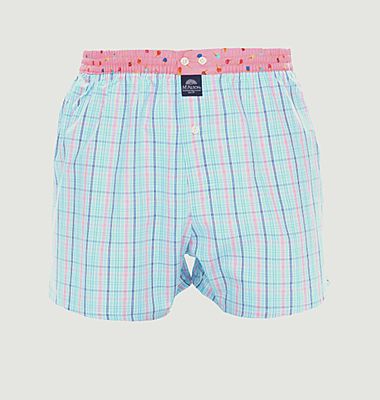Grid pattern boxer shorts