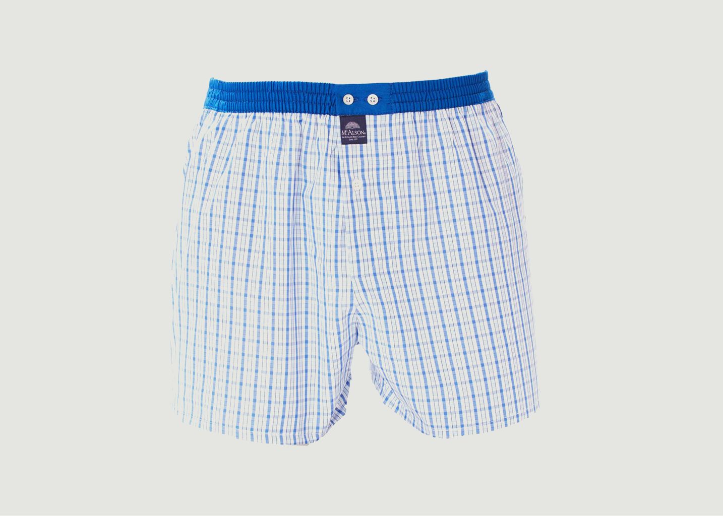 Cotton boxer shorts with small checks - Mc Alson