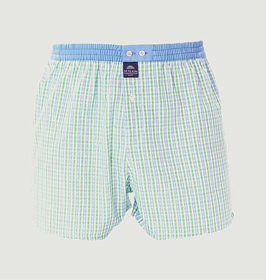 Cotton boxer shorts with small checks