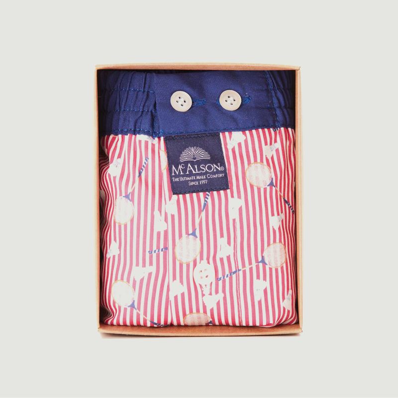 Badminton printed cotton striped shorts - Mc Alson