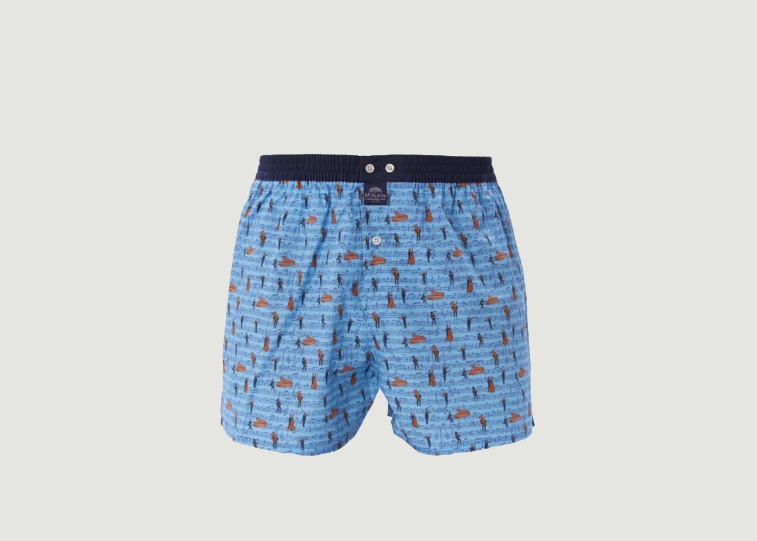 Cotton boxer shorts with music pattern - Mc Alson