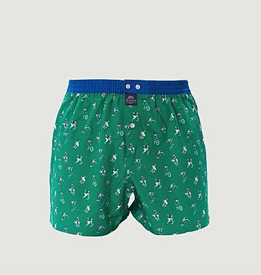 Cotton boxer shorts with fancy pattern