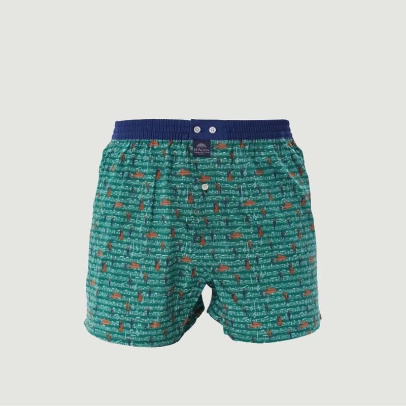 Cotton boxer shorts with music pattern - Mc Alson