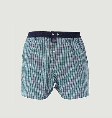 Cotton boxer shorts with small checks