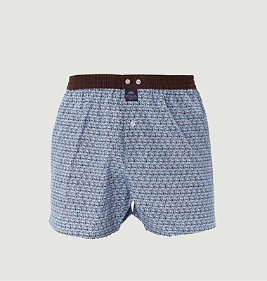 Cotton boxer shorts with fancy pattern