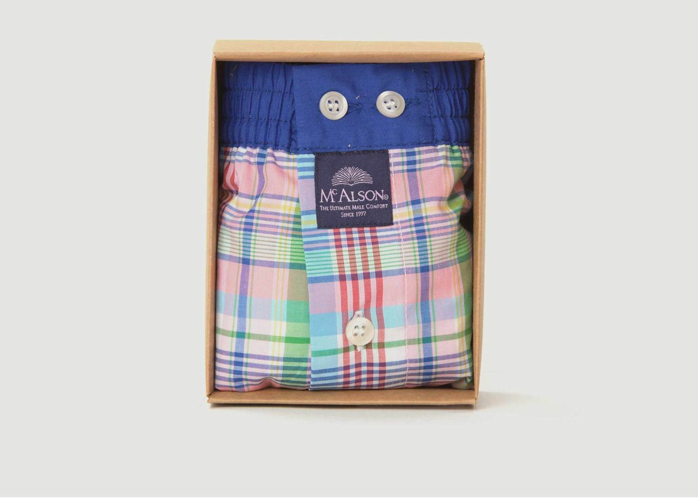 Madras Check Cotton Boxer Shorts - Mc Alson