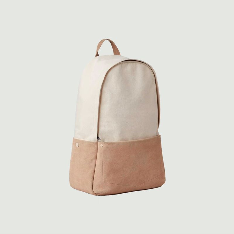 Large suede and denim backpack - M.C. Overalls