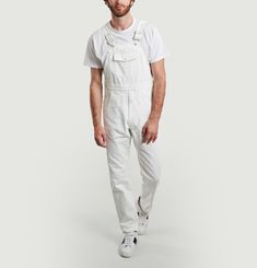 Tinted denim dungarees with pockets