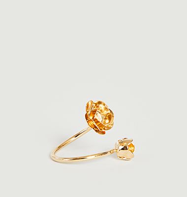 Adjustable gold-plated ring Zephir small