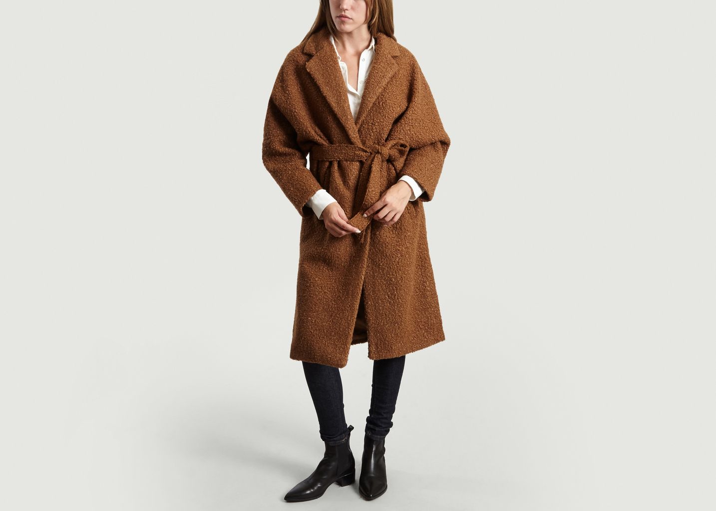 Manteau Warren Maille Bouclette Marron Mes Demoiselles | L ...
