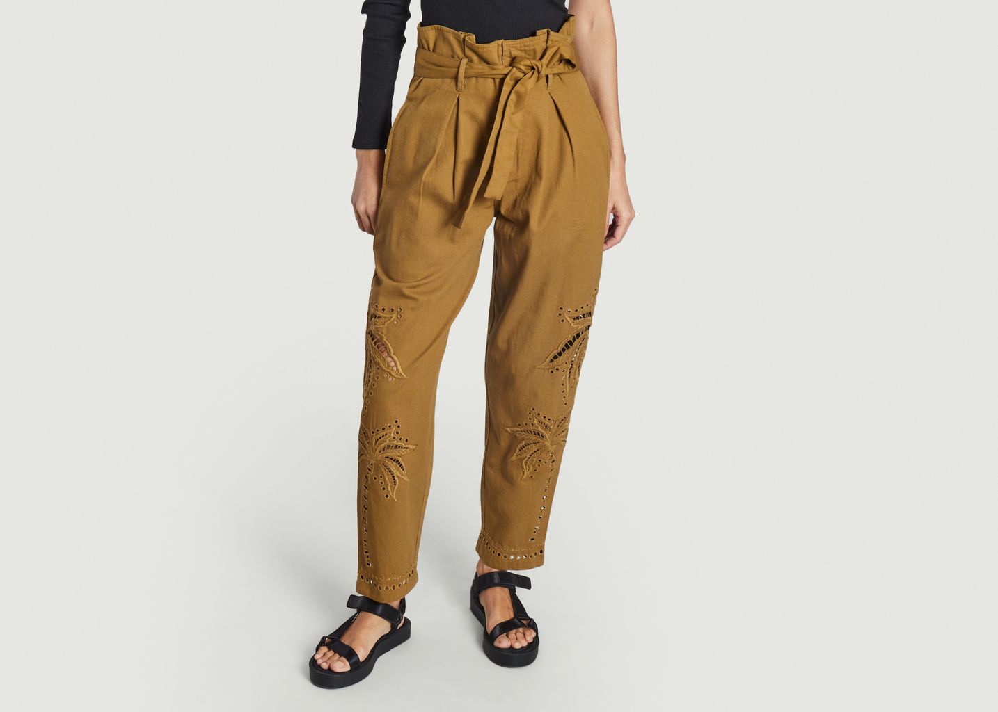 Cotton pants with openwork palm pattern Dalma - Mes Demoiselles