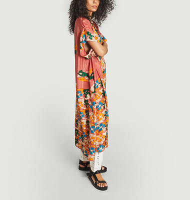Kimono en soie imprimé fleuri Wonda