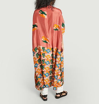 Kimono en soie imprimé fleuri Wonda