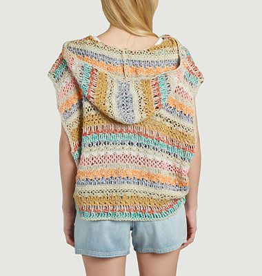 Iscah multicolored striped sleeveless hoodie