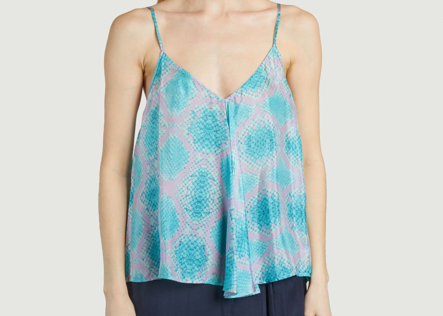 Sally geometric print silk top - Mes Demoiselles