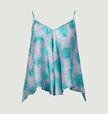 Sally geometric print silk top