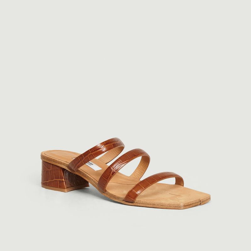 Linley Clay croco pattern leather sandals - Miista