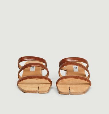 Sandales en cuir motif croco Linley Clay