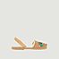 Sandales en peau lainée broderie Polka - Minorquines