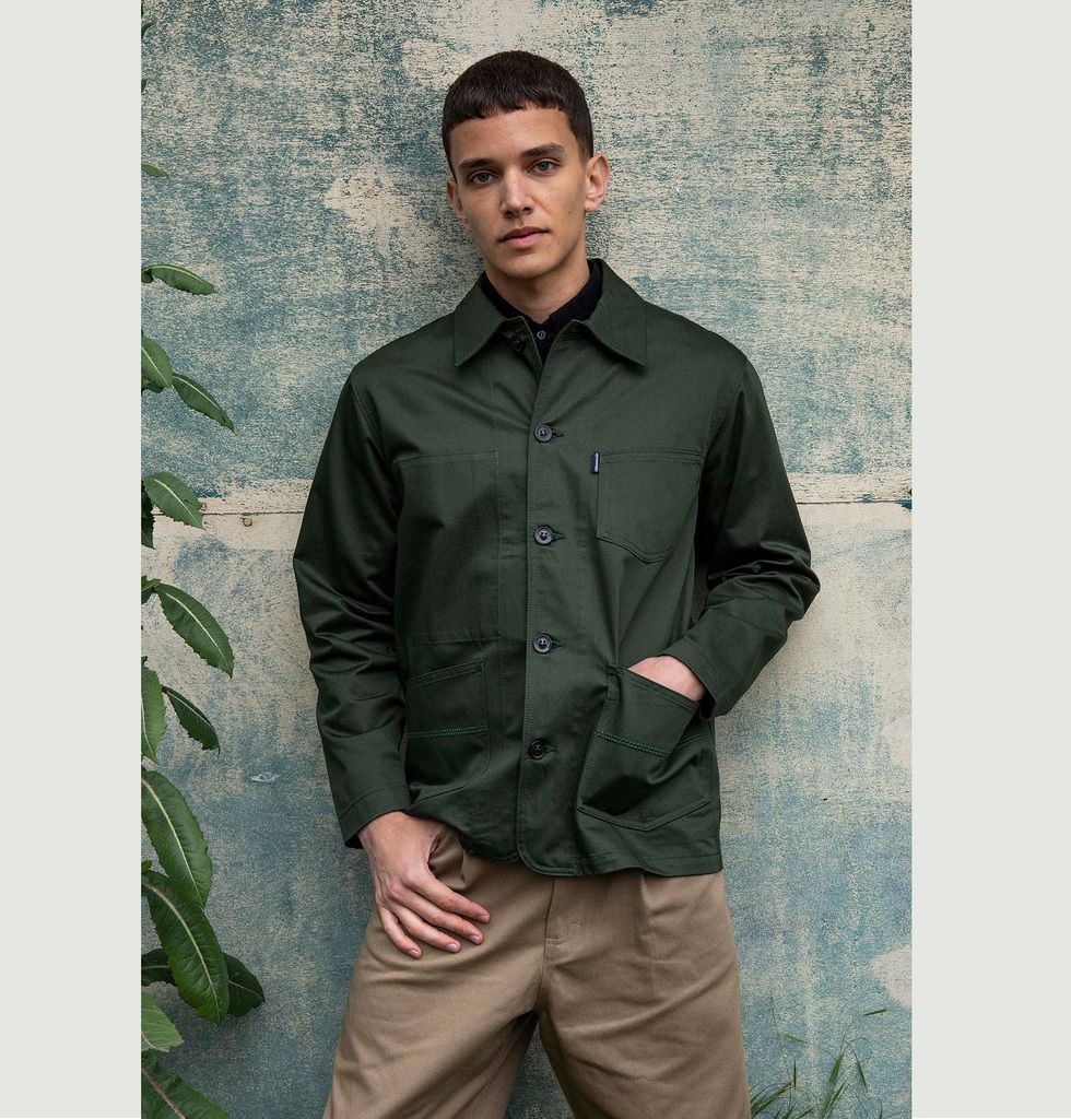 Lacoste Chemise - white/liamone khaki/vert clair