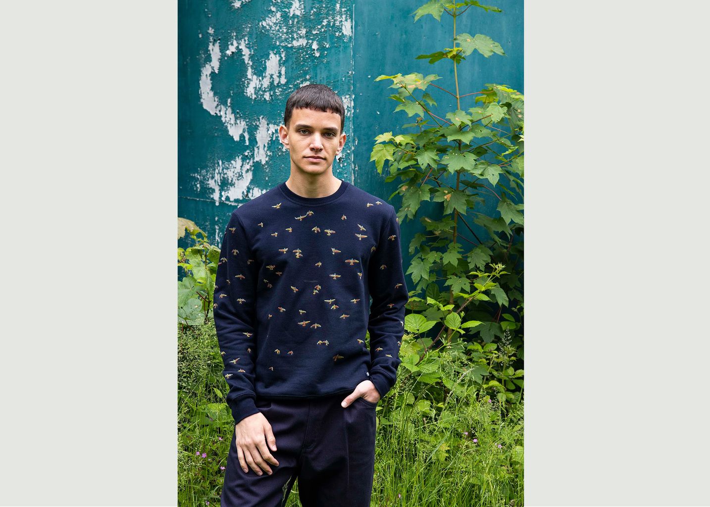 Bird embroidery sweatshirt - Misericordia