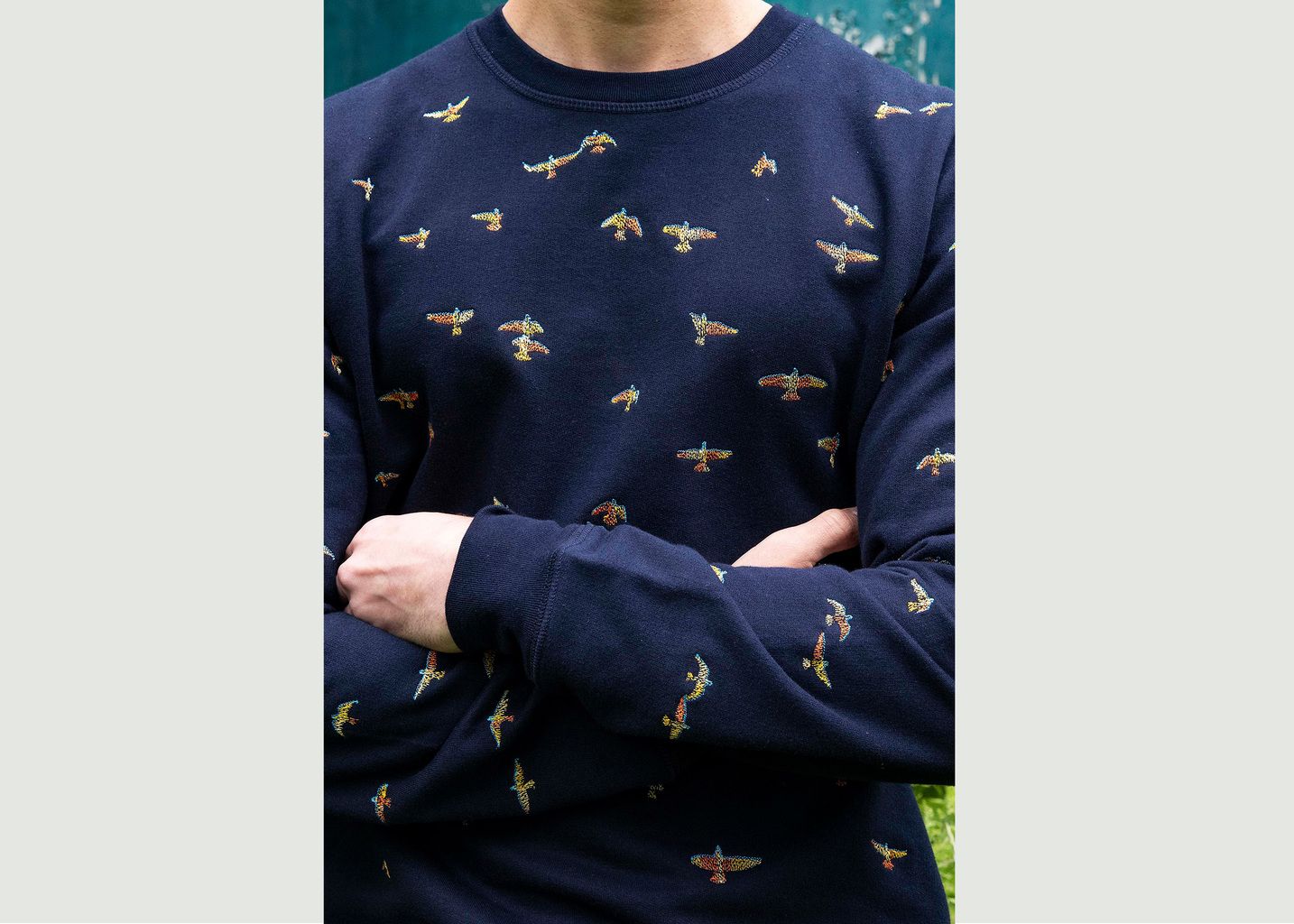 Sweatshirt mit Vogelstickerei - Misericordia