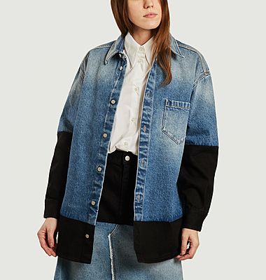 Surchemise en denim bicolore