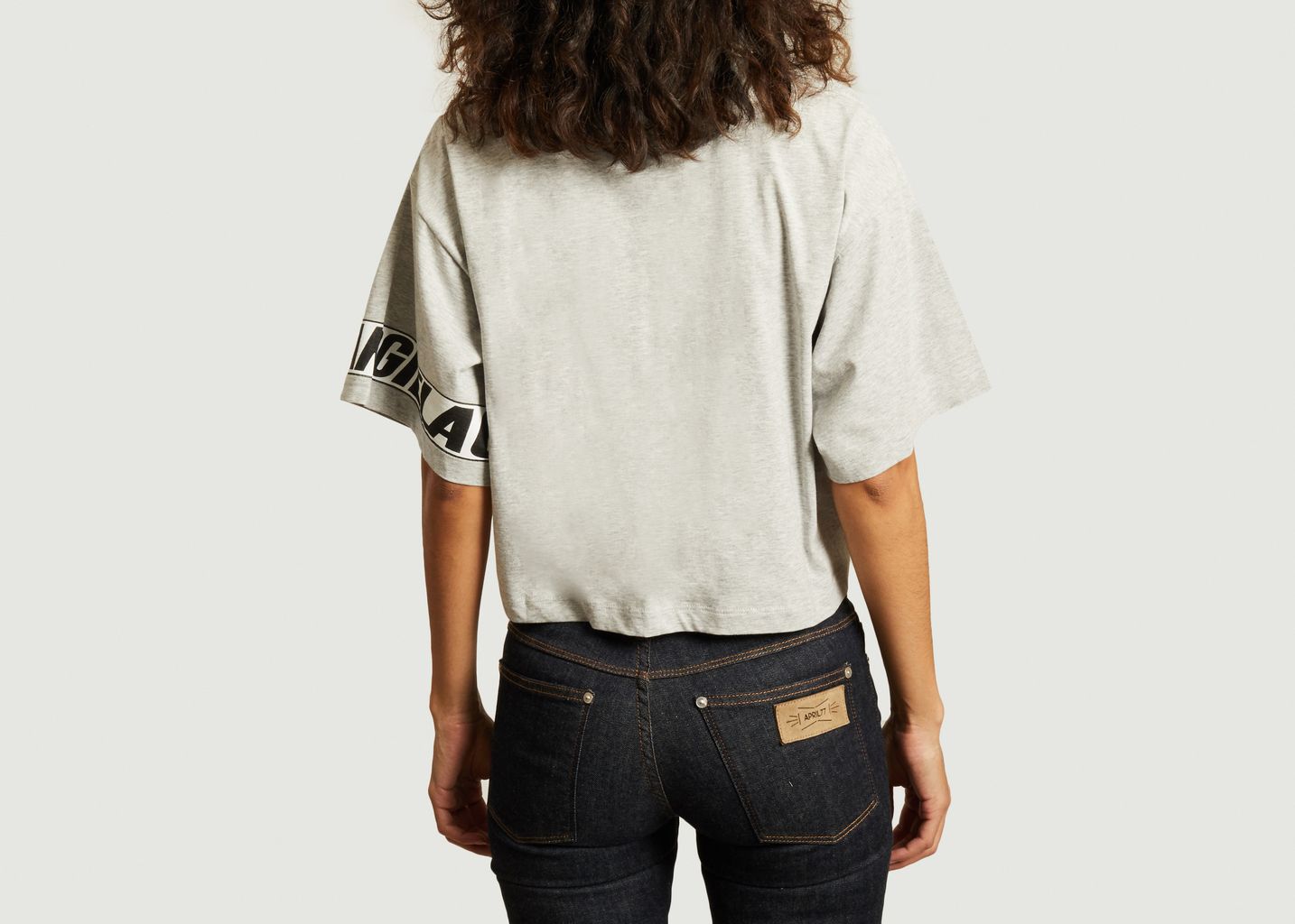 T-shirt cropped imprimé siglé motocross - MM6 Maison Margiela