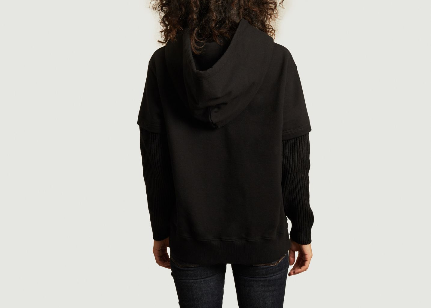 Hoodie en coton avec manches côtelées - MM6 Maison Margiela