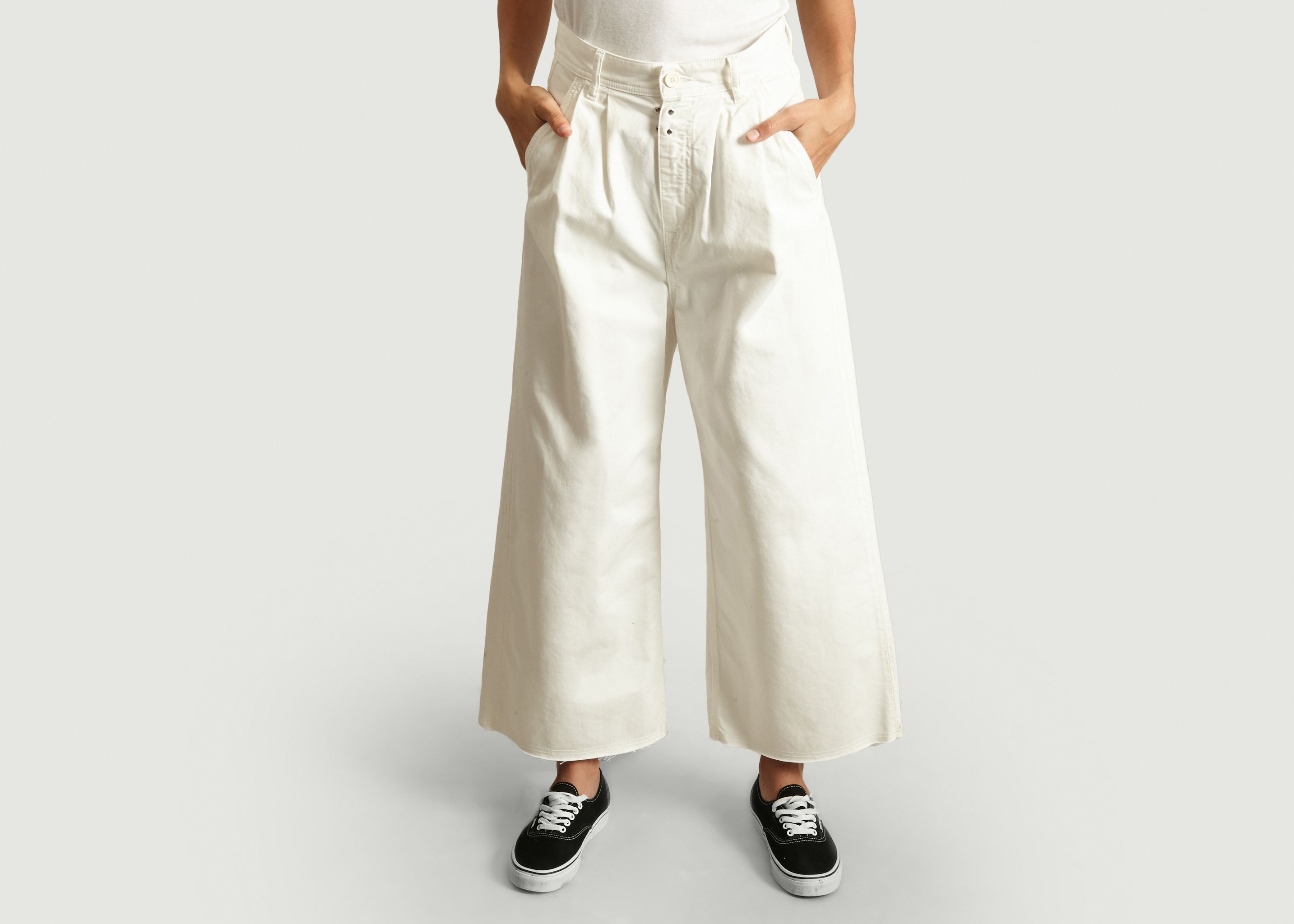 Cotton Palazzo Pants White MM6 Maison 