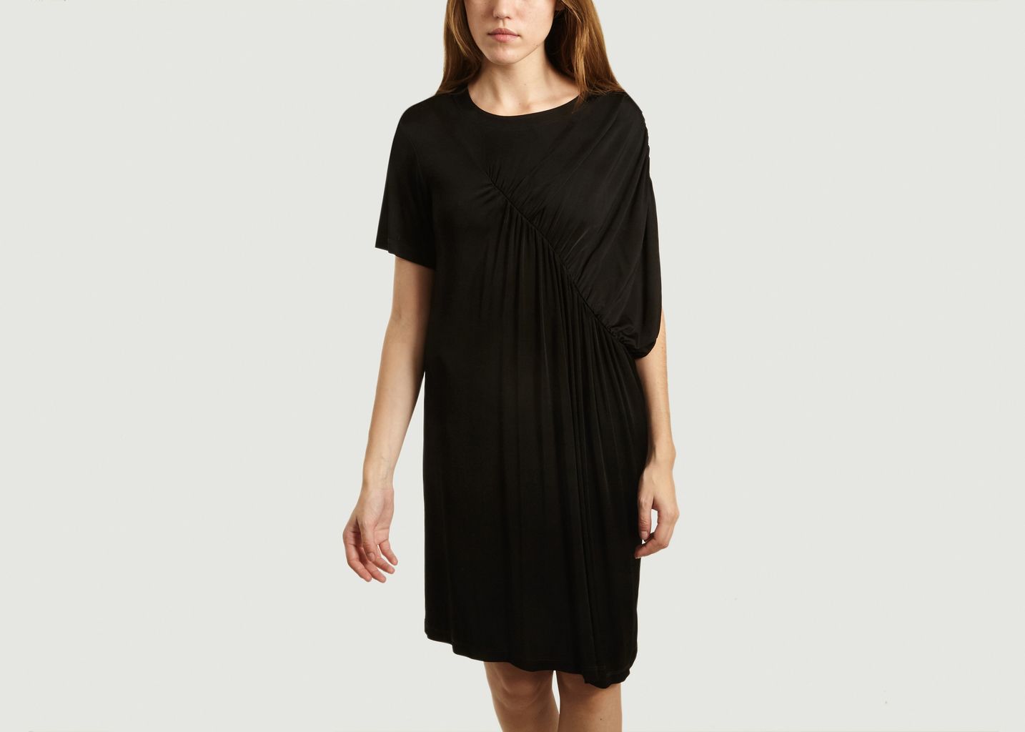 T-shirt dress with pleated detail - MM6 Maison Margiela