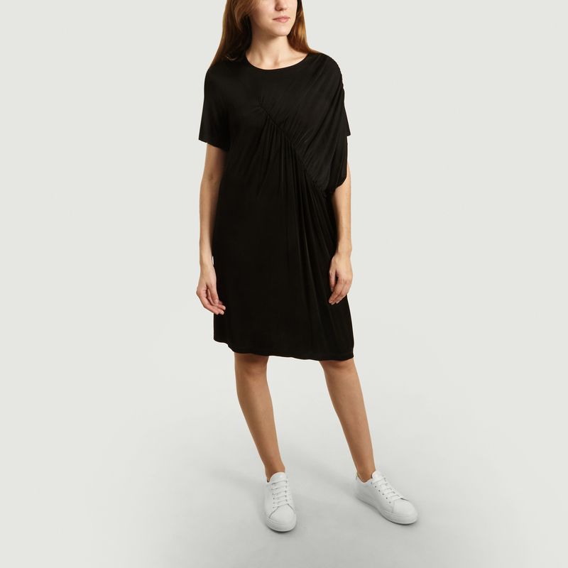 T-shirt dress with pleated detail - MM6 Maison Margiela