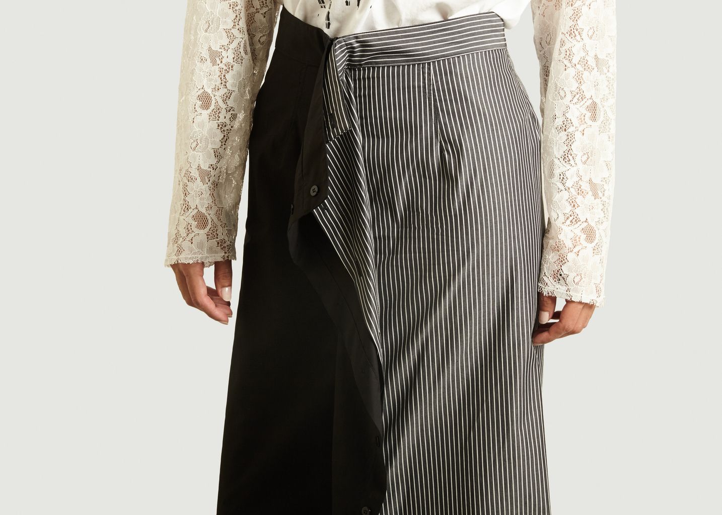 Printed double skirt with zipper closure  - MM6 Maison Margiela