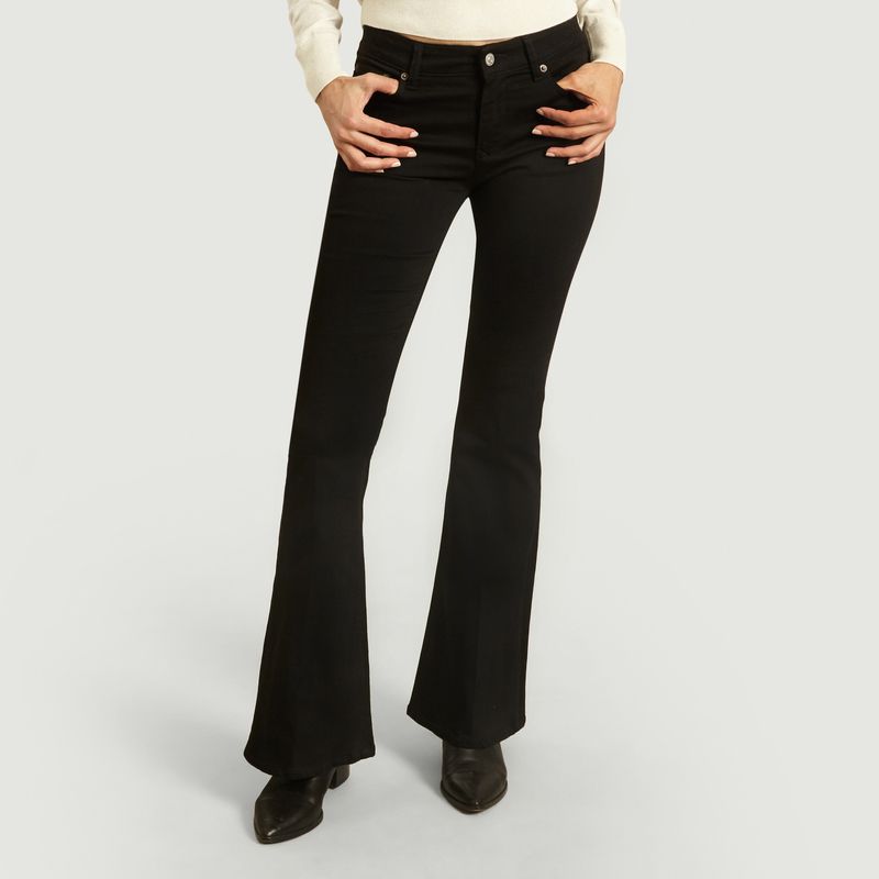 black bootcut jeans high waisted