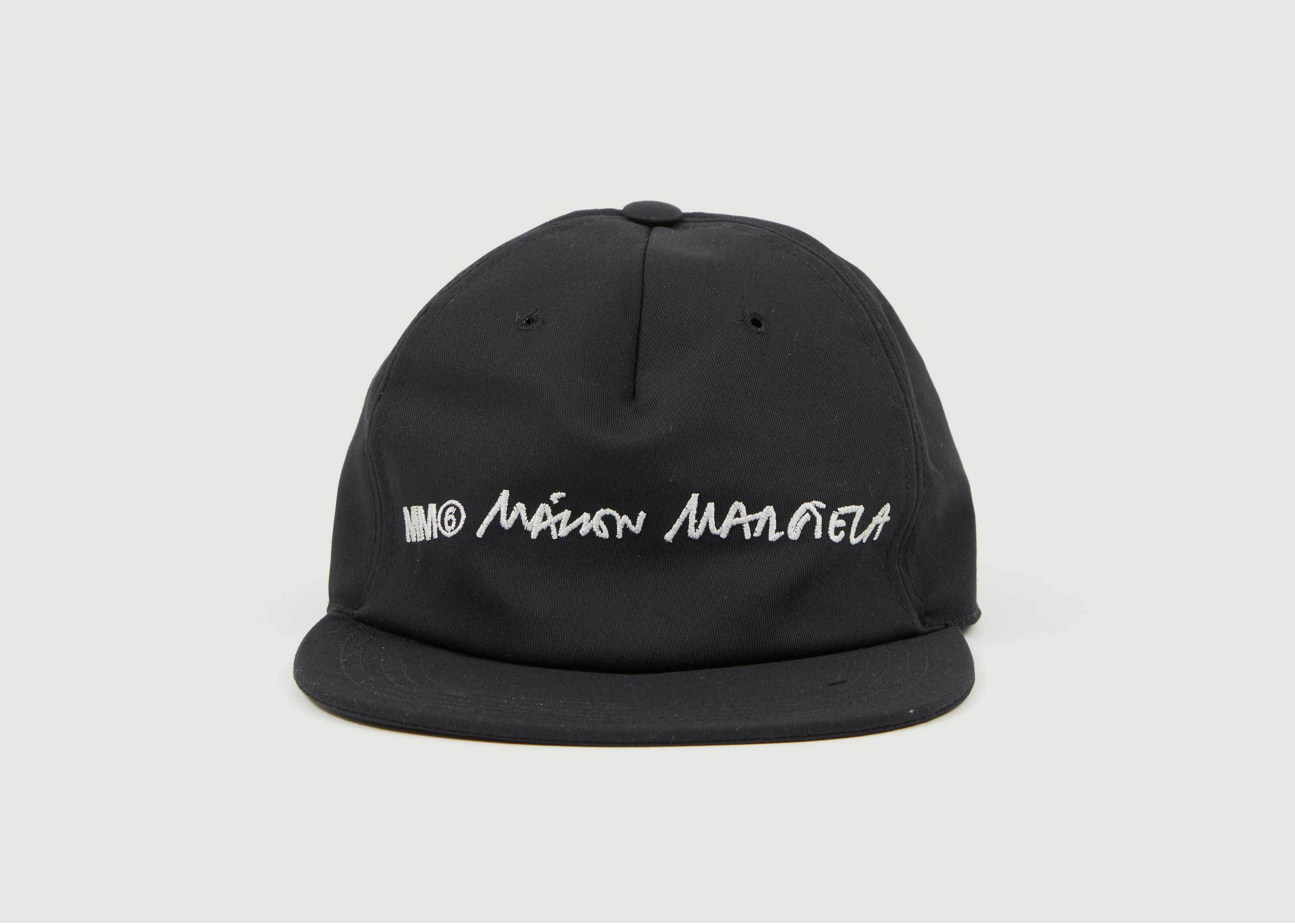 Embroidered cotton cap Black MM6 Maison Margiela | L'Exception