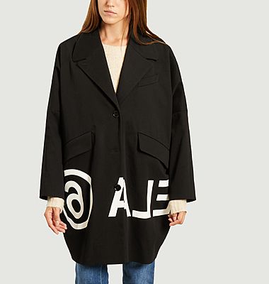 Manteau oversize en coton avec logo inversé