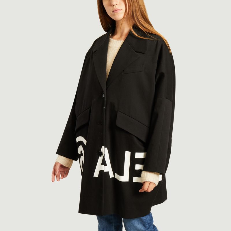 Manteau oversize en coton avec logo inversé - MM6 Maison Margiela