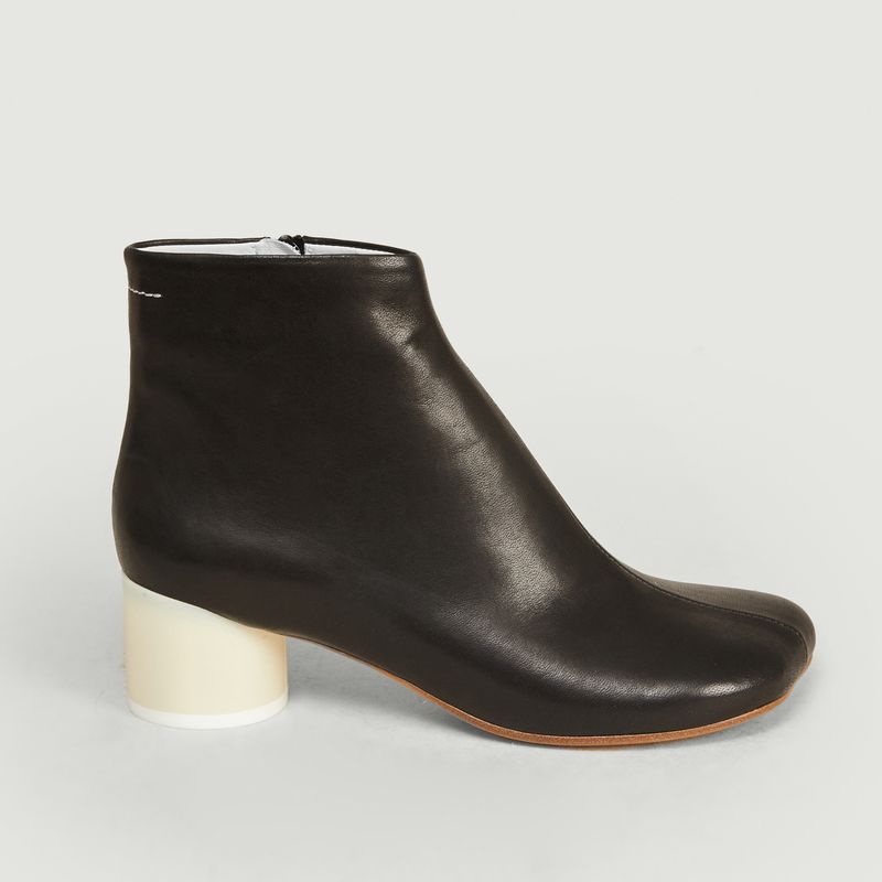 Bottines en cuir à talons contrastés - MM6