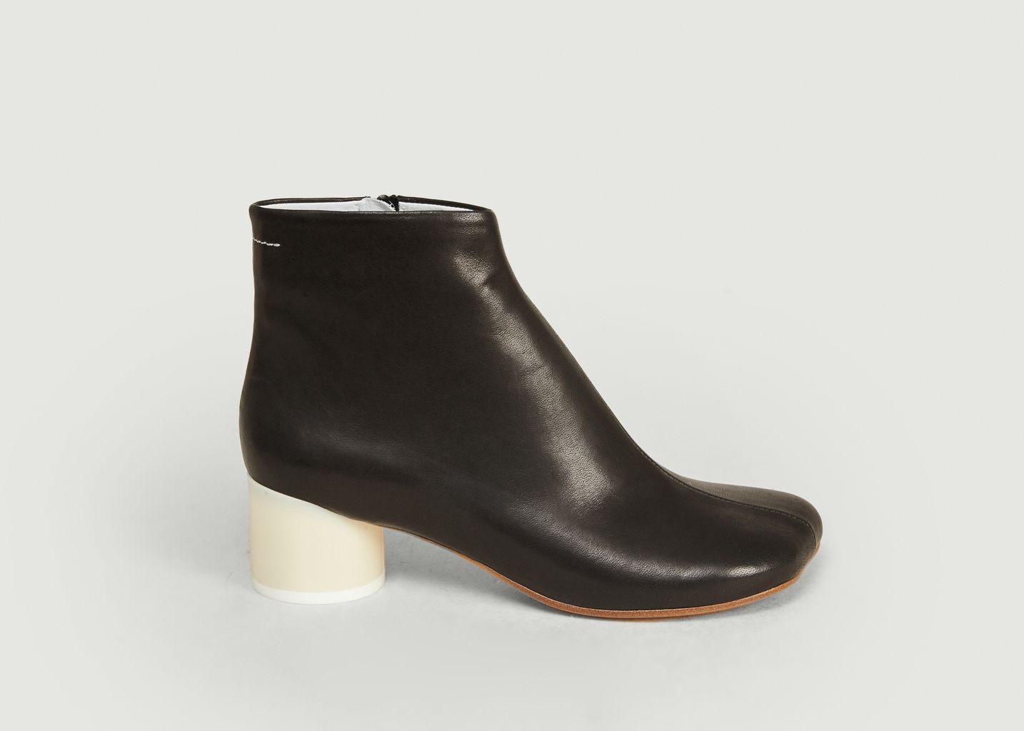 Bottines en cuir à talons contrastés - MM6 Maison Margiela