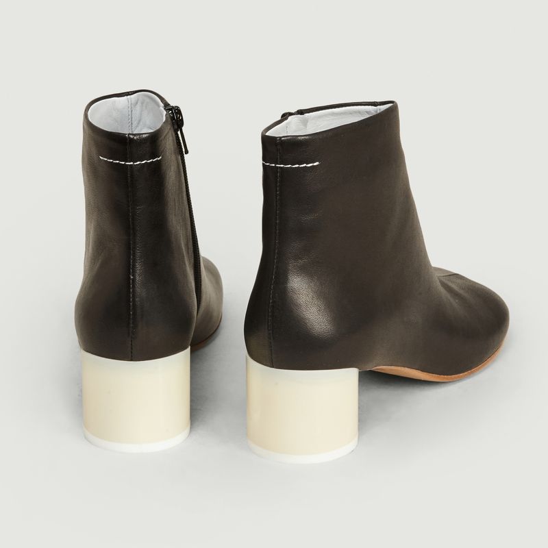 Bottines en cuir à talons contrastés - MM6