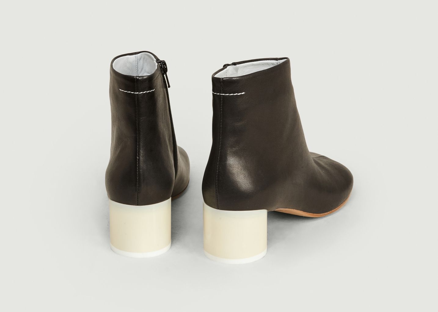 Bottines en cuir à talons contrastés - MM6 Maison Margiela