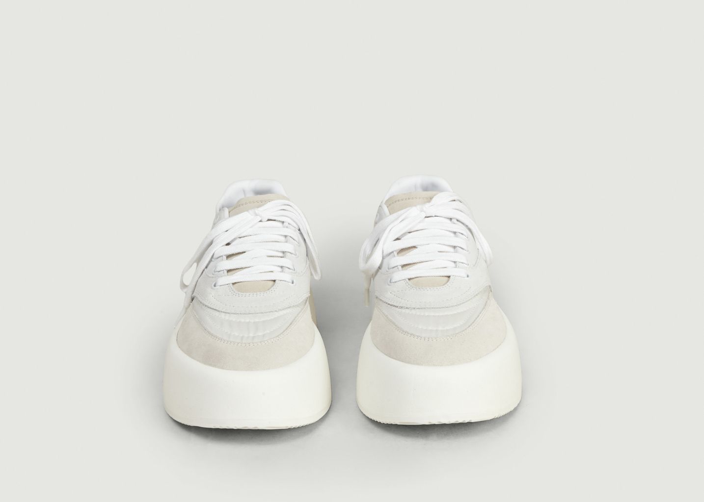 Leather and fabric platform sneakers - MM6 Maison Margiela