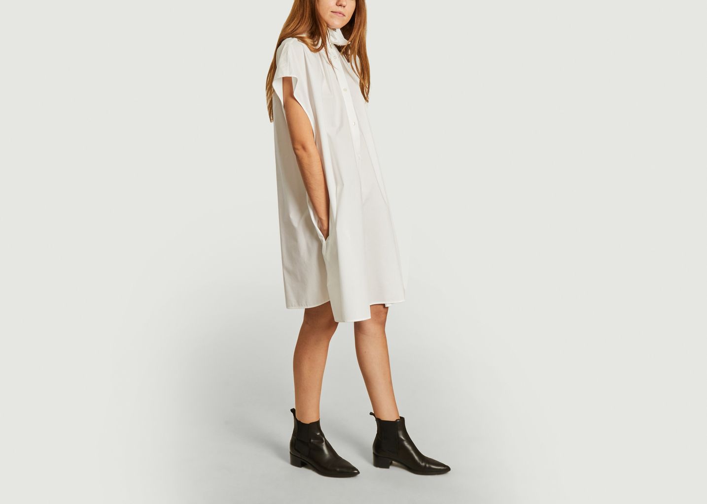 Buttoned cape dress with short sleeves - MM6 Maison Margiela