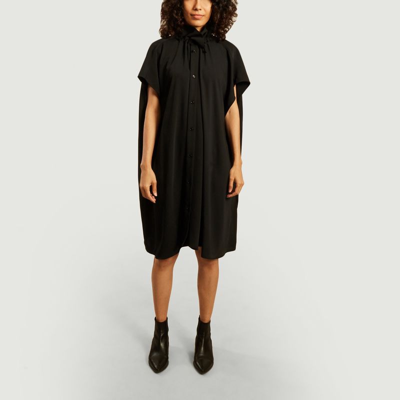 Robe cape boutonnée manches courtes - MM6
