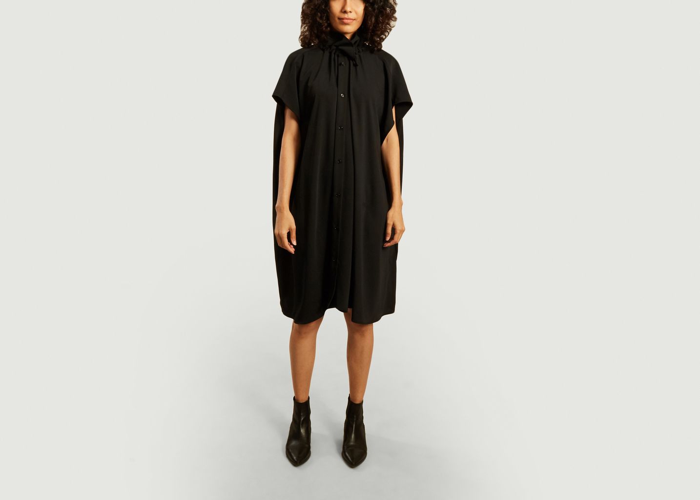 Robe cape boutonnée manches courtes - MM6 Maison Margiela