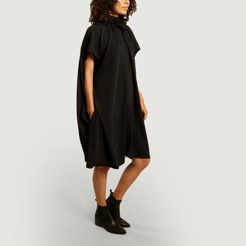 Robe cape boutonnée manches courtes - MM6