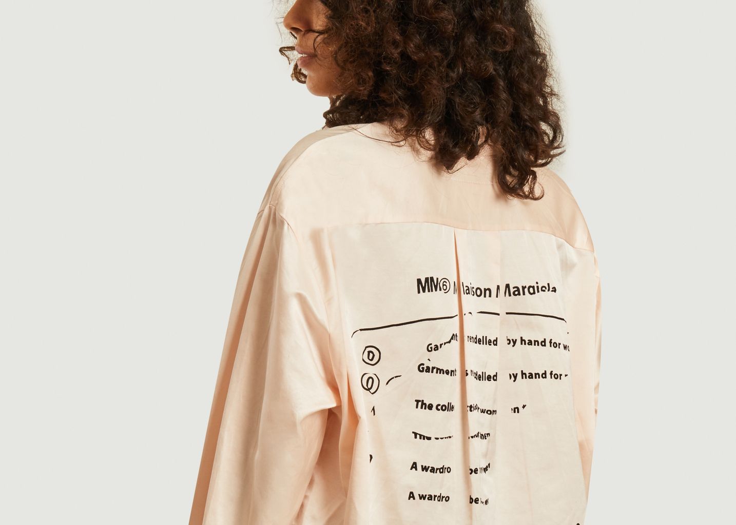 Satin shirt with logo print on the back - MM6 Maison Margiela