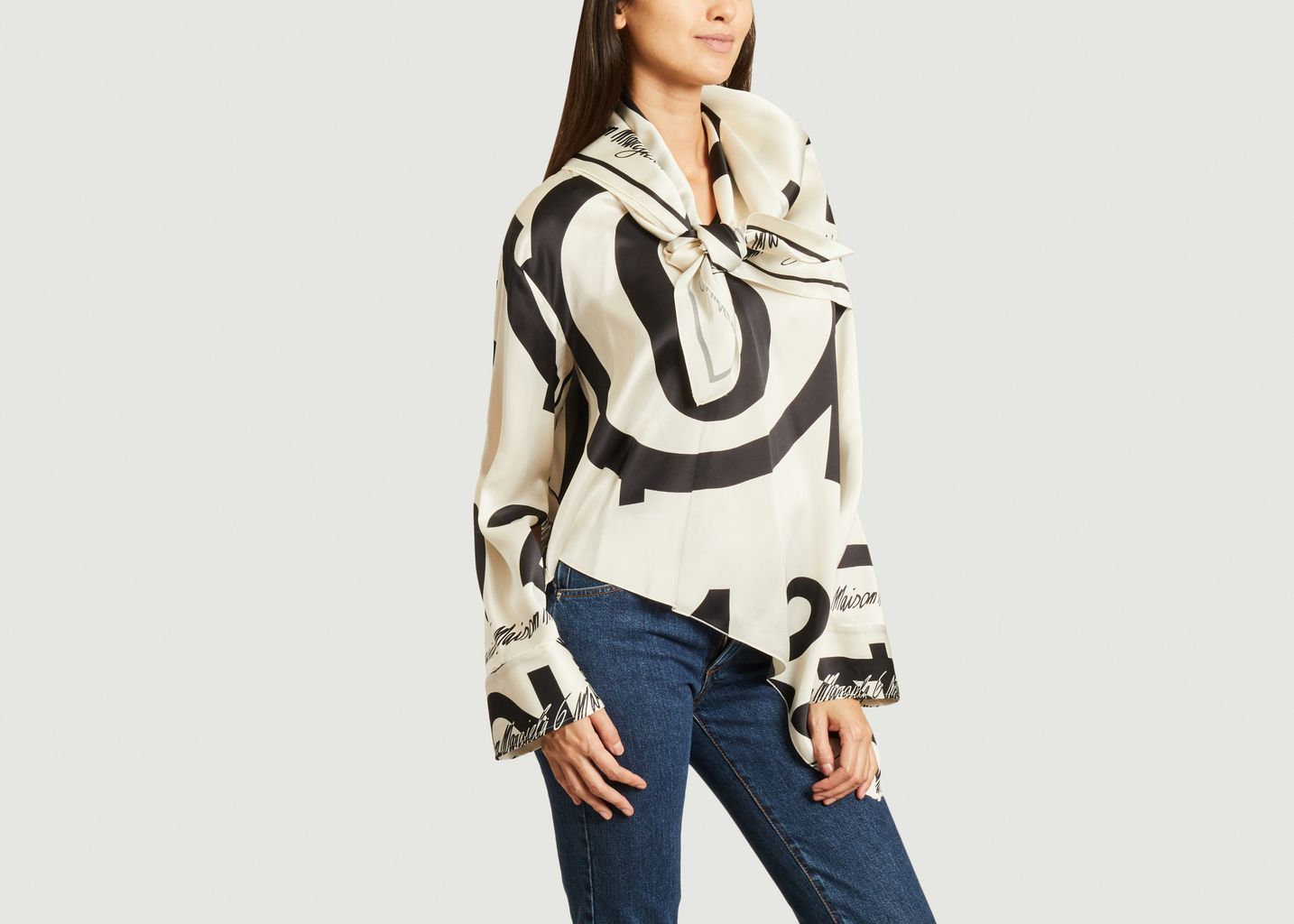 Blouse drapée à logo - MM6 Maison Margiela